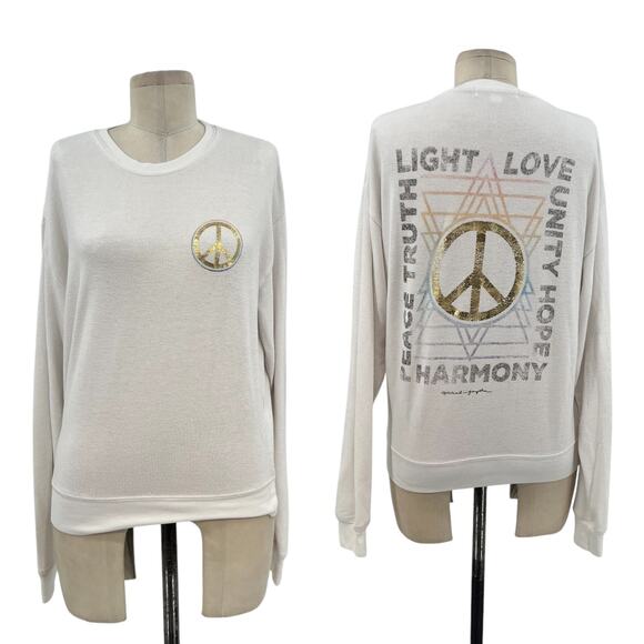 Spiritual Gangster Harmony Crew Neck‎ Savasana Pullover White Size Medium - Picture 1 of 12